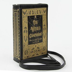 Black Gold Witch's Companion Spell Book Purse Crossbody! Halloween Costume Wicca